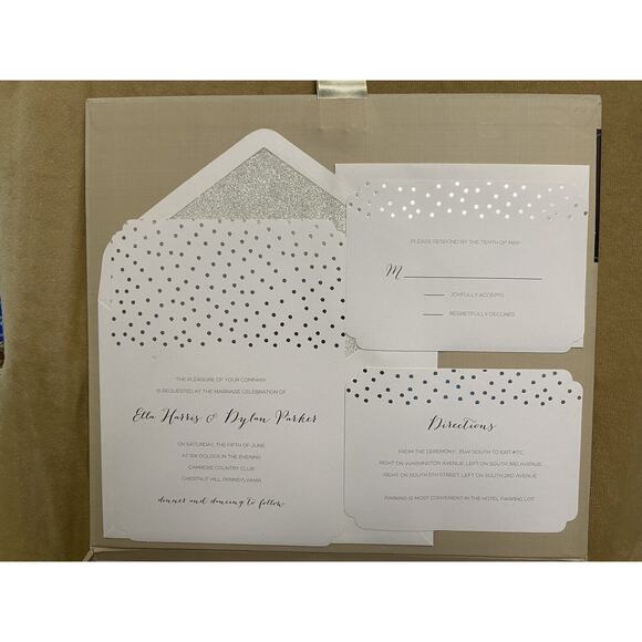 30 Gartner Studios Brides Invitation Kit Wedding Silver Dots orig. 39.95 - Picture 5 of 5
